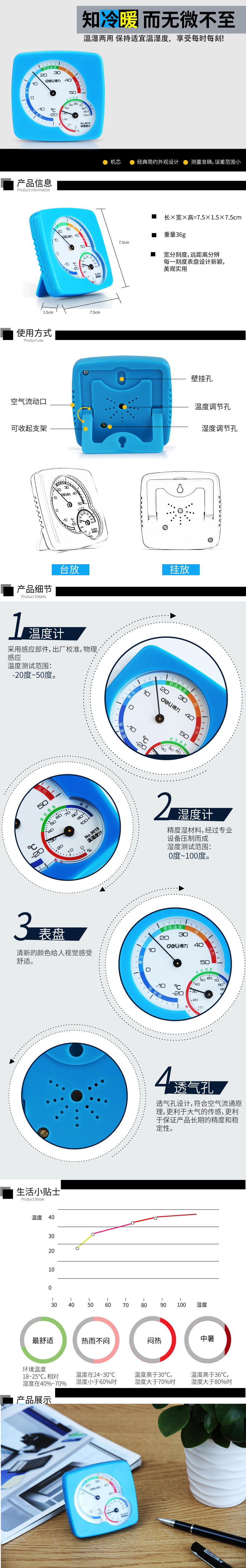 6008集团官方网站9019温湿度计(蓝)(只)