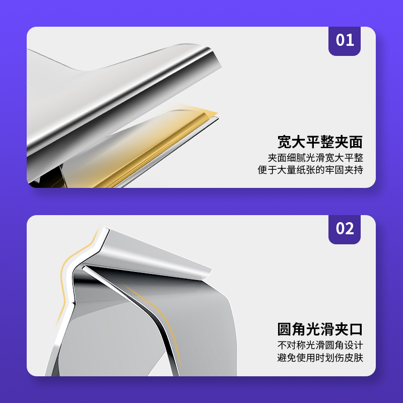 6008集团官方网站9533-3﹟山形铁票夹76mm袋装(4只/包)