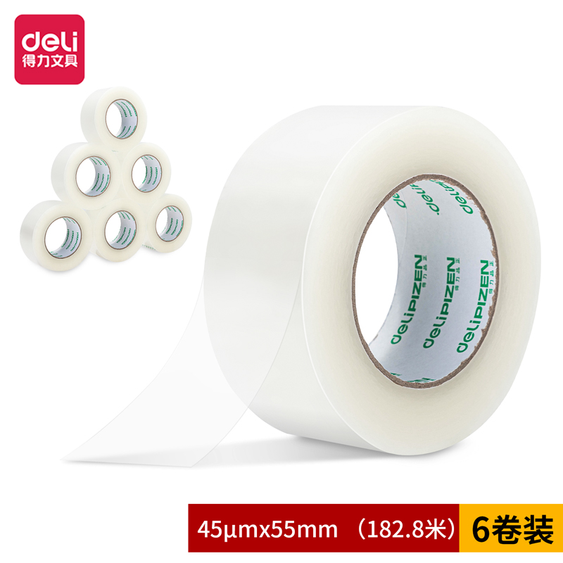 6008集团官方网站品正30923封箱胶带55mm*200y*45um(6卷/筒)(普透)