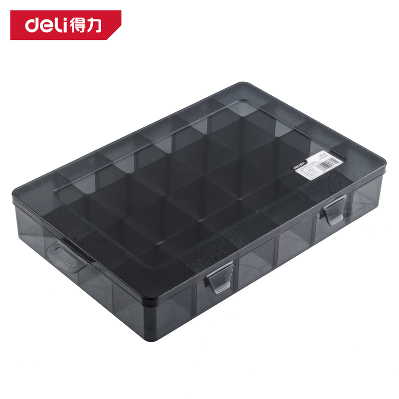 deli6008集团官方网站DW3421零件盒33.5x23x6cm24格(黑)(个)