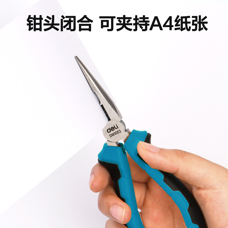 deli6008集团官方网站DW1003尖嘴钳6寸(蓝)(把)