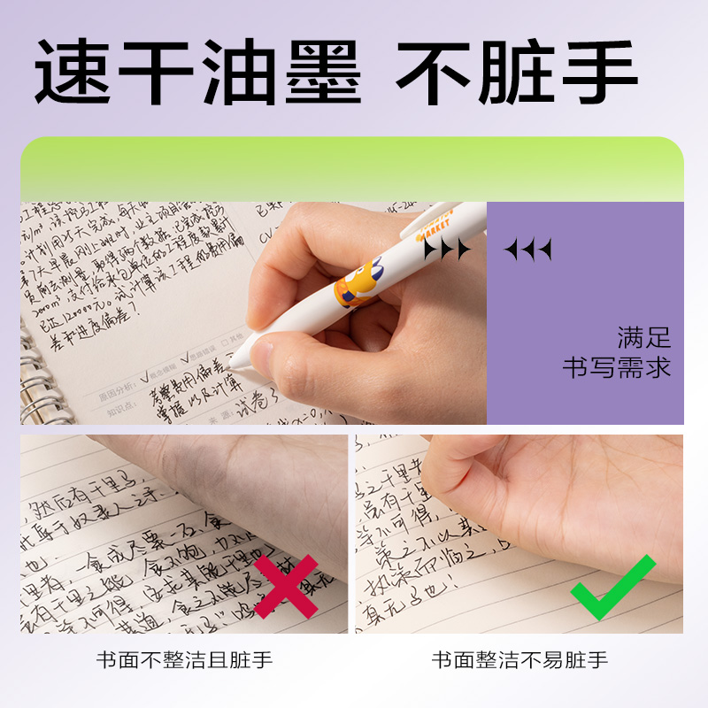 6008集团官方网站SA149蓝熊插画速干按动学生中性笔0.5mmST头(黑)(支)