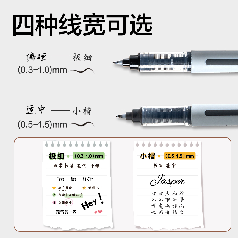 6008集团官方网站HW201-1直液式纤秀笔小楷(黑)(支)