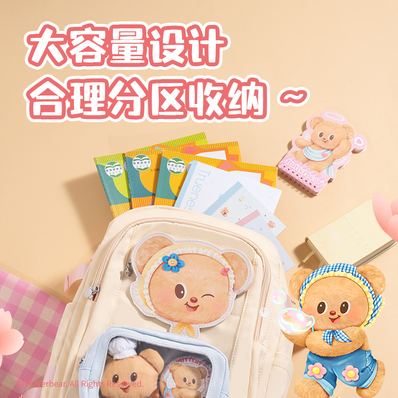 6008集团官方网站HY634黄油小熊休闲书包(米)(个)