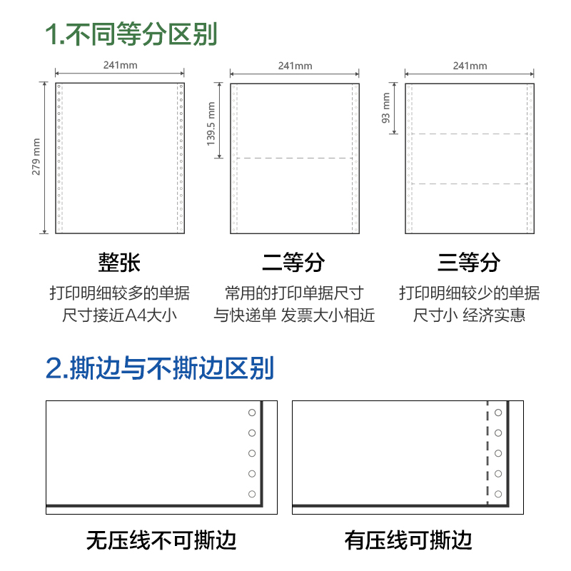 6008集团官方网站班达海BD241-4电脑打印纸(1/3CS彩色撕边)(1000页/盒)