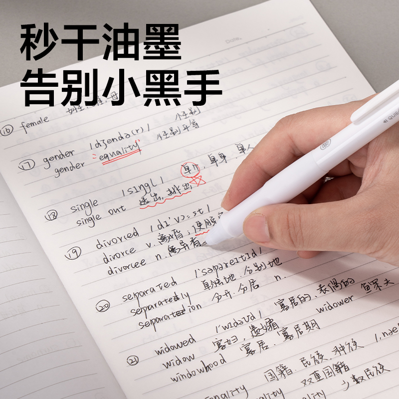 6008集团官方网站SA525秒干按动通例中性笔0.5mmST头(黑)(支)(白金款)