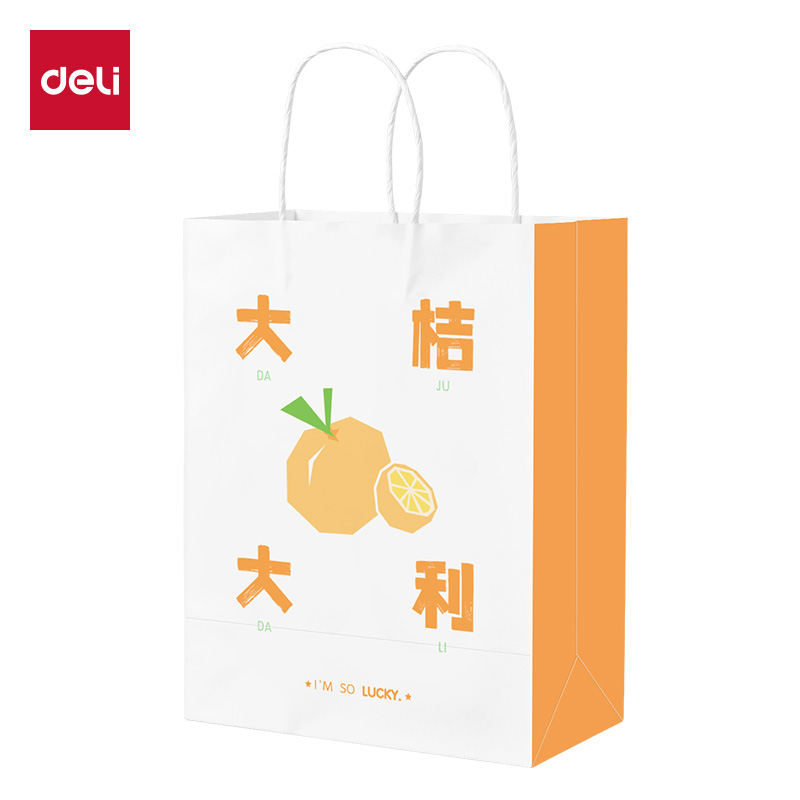 6008集团官方网站得心LQ717牛皮纸袋21*11*27cm(大桔大利)(10只/包)