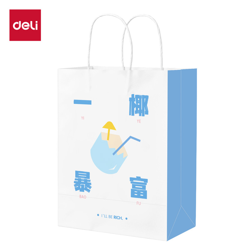 6008集团官方网站得心LQ717牛皮纸袋21*11*27cm(一椰暴富)(10只/包)