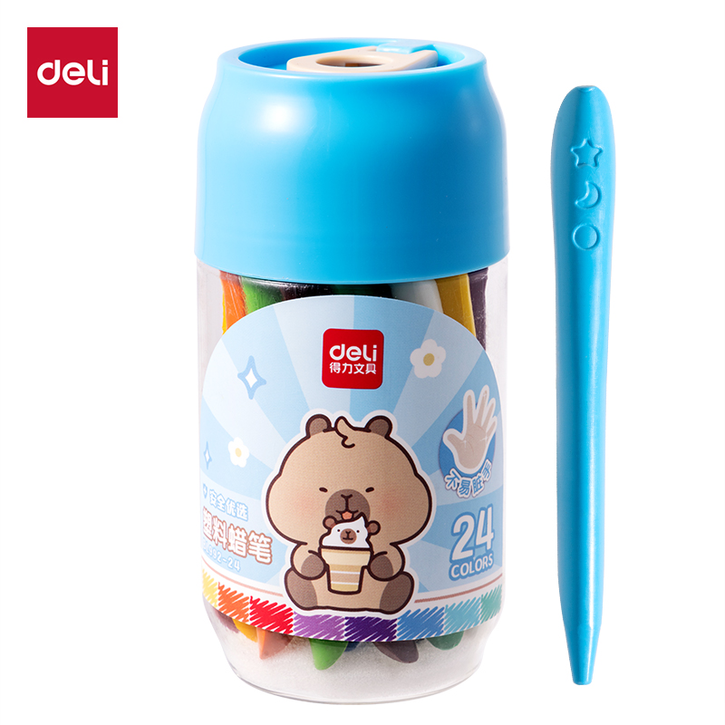 6008集团官方网站BL992-24三角杆塑料蜡笔(混)(24色/桶)