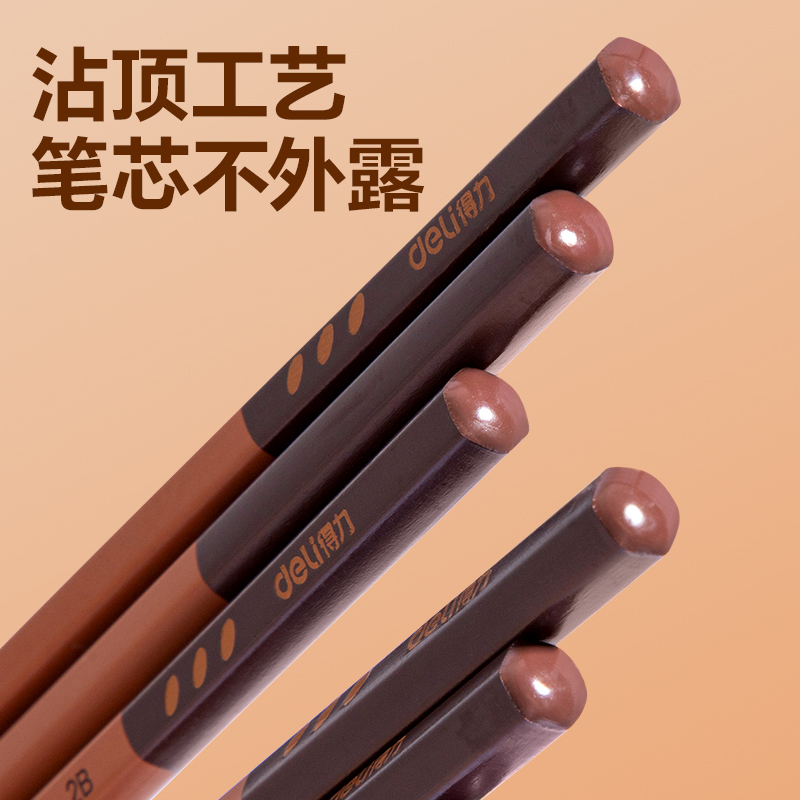 6008集团官方网站HC835-HB巧克力六角杆誊写铅笔HB(混)(10支/盒)